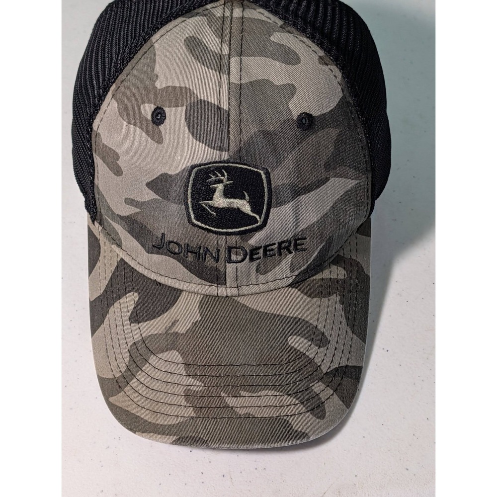 John Deere Snapback Mesh Camo Trucker Hat